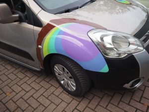 Autobelettering Bluewoods Citroen Berlingo