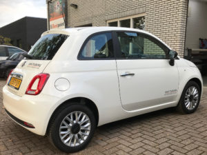 Autobelettering op Fiat 500