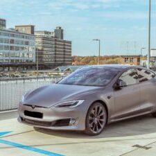 Tesla Carwrap Satin Grey 2