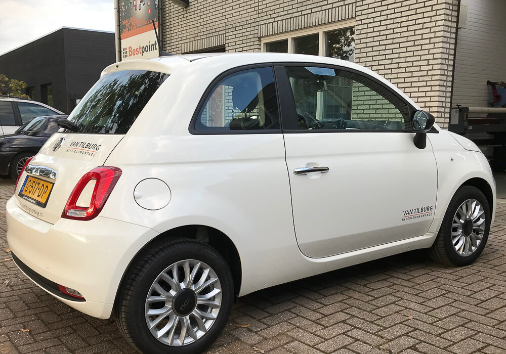 Autobelettering op Fiat 500